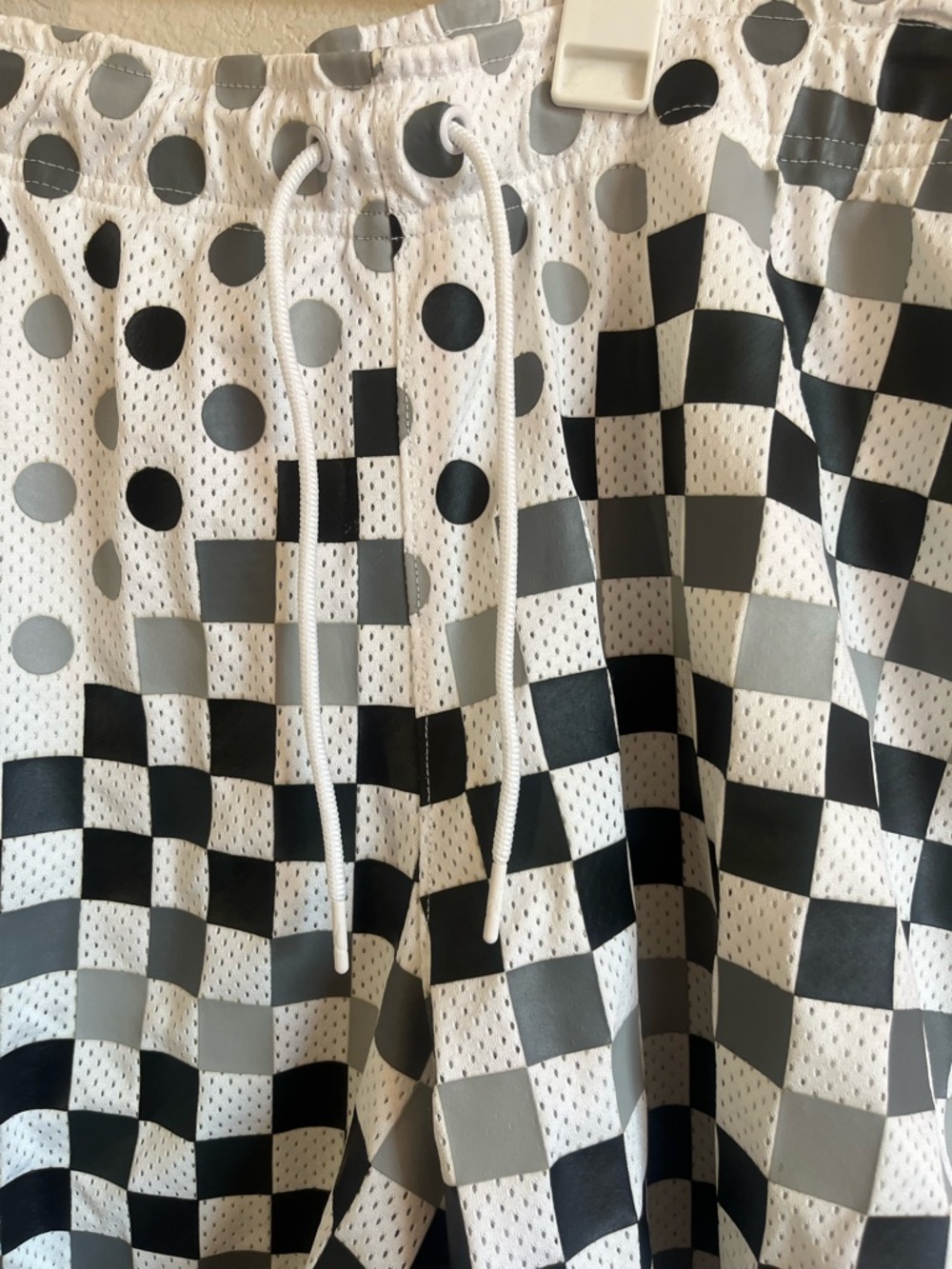 Jordan Men’s Black & White Checkered Athletic Shorts - Picture 3 of 7